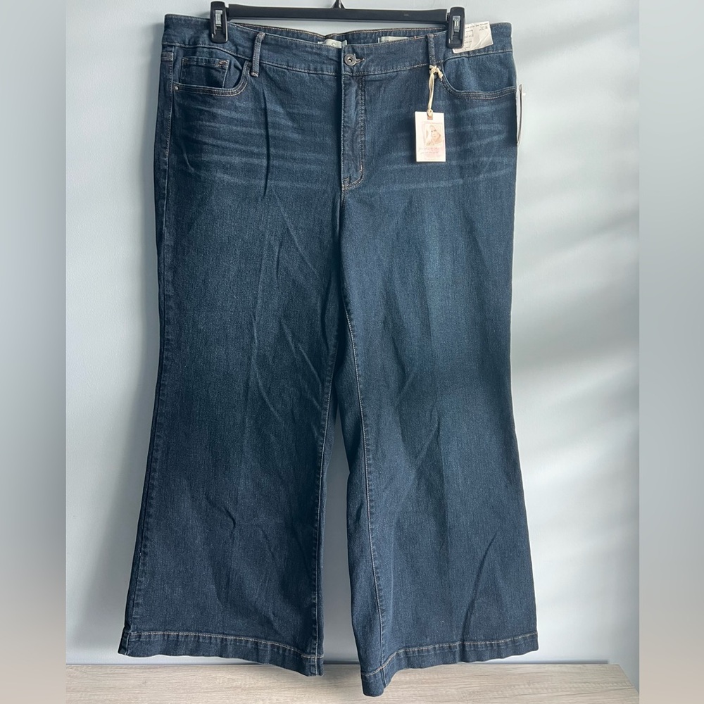 Jessica Simpson Trendy Plus Size True Love Trouser Wide-Leg Jeans Size 20W